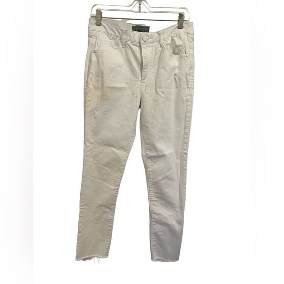 White distressed  ankle jeans - Picture 4 of 7